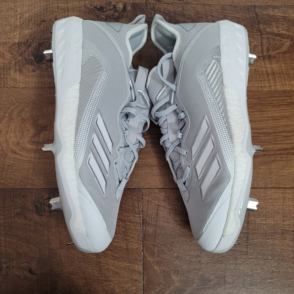 Adidas Men's Icon VI 6 Boost Baseball Cleats Grey Metal Men's 12 Grey